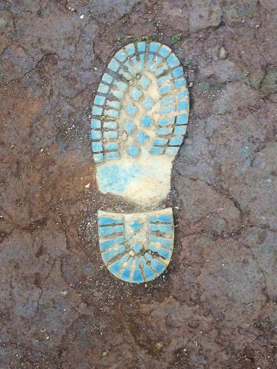 Footprint on the way to the summit of Kili